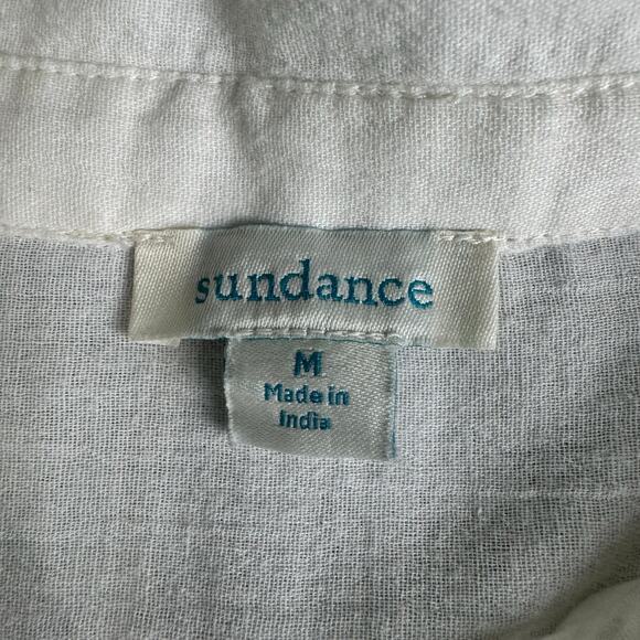Sundance White Patchwork Button Shirt M 100% Cotton Boho Blouse - Picture 5 of 10